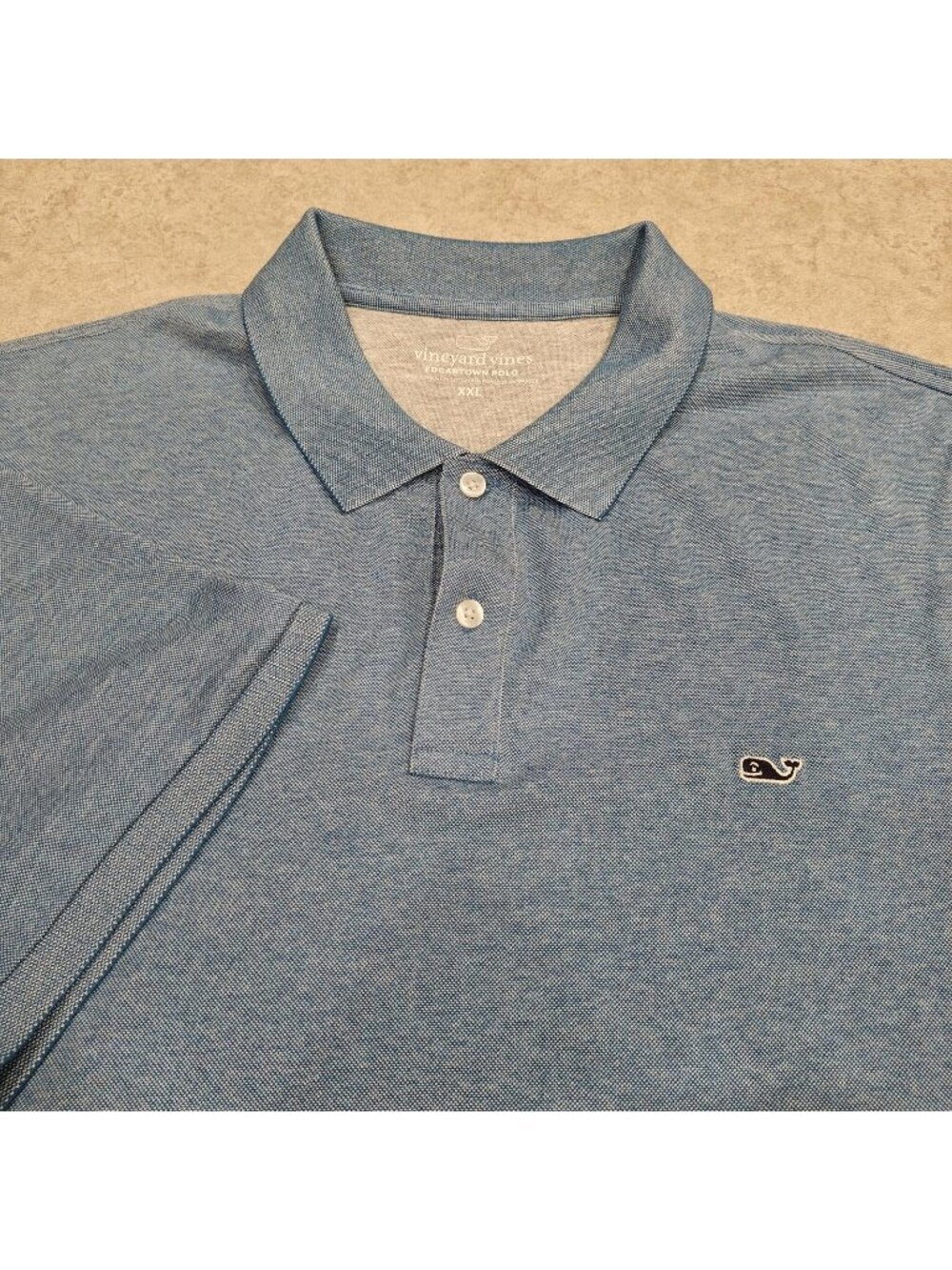 Vineyard Vines Edgartown Polo Shirt Mens 2XL Blue Whale Short Sleeve Pique Logo